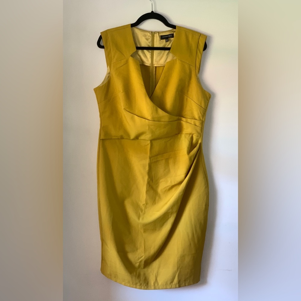 London dress company, mustard yellow dress.